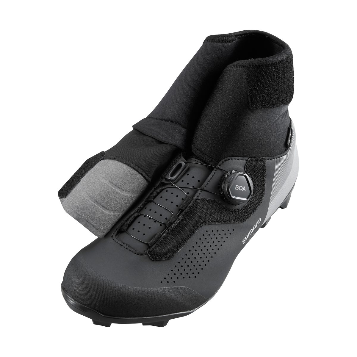 Shimano SH-MW702 – detalje af det vandtætte skaft og reflekser